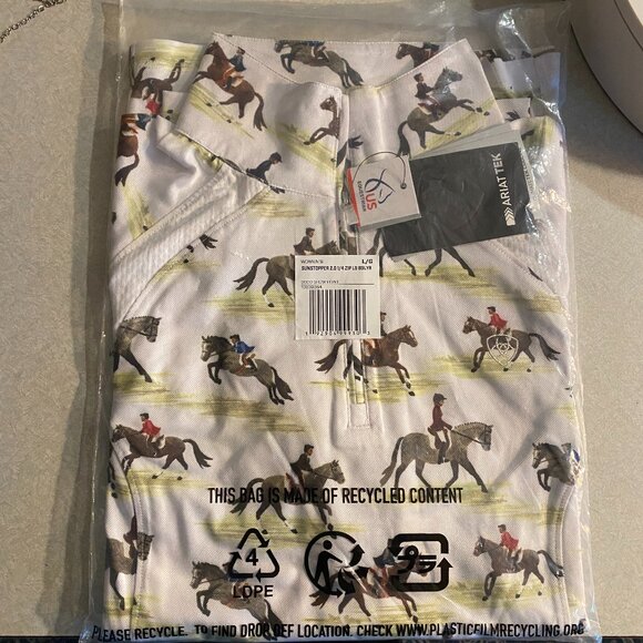 Ariat Sunstopper 2.0 ¼ Zip Long Sleeve Shirt – “Good Show” NWT Size L - Picture 2 of 7